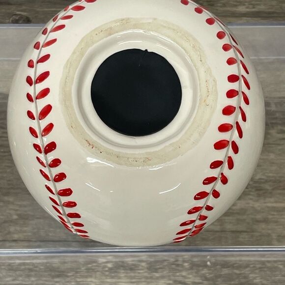 Ceramic Baseball Piggybank White with Red Stitch. - Picture 5 of 8